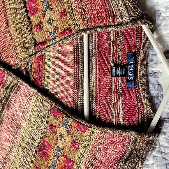 Women Linen Boho Cotton open front  Multicolor Striped Cardigan Sweater | size M - Picture 16 of 16